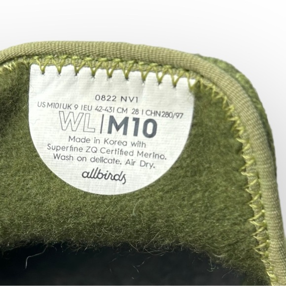 Allbirds Mens Wool  Loungers in Calm Cargo Green 10 - Picture 7 of 7